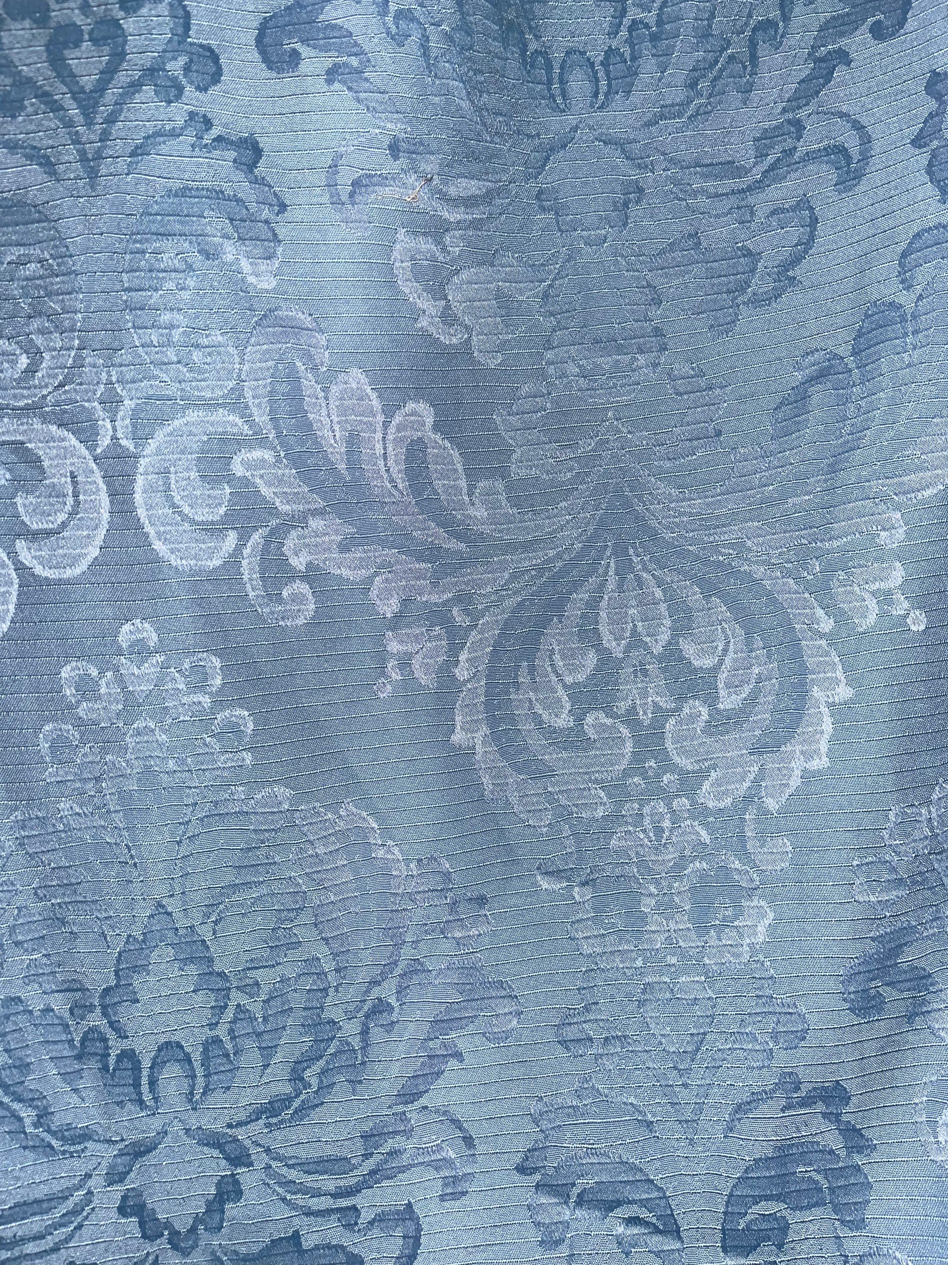 Close-up of blue floral patterned fabric