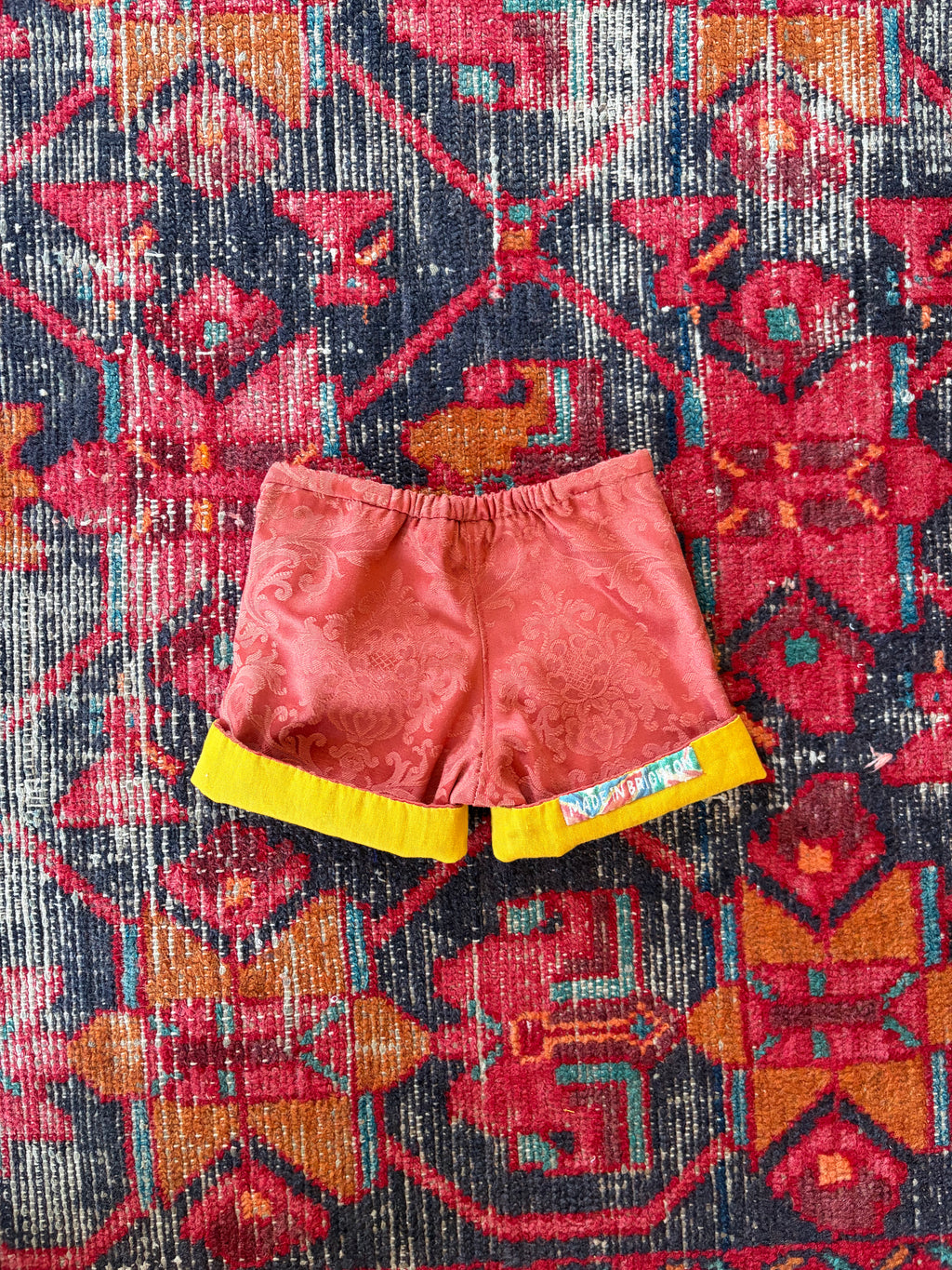 Tiny Shorts Red Brocade
