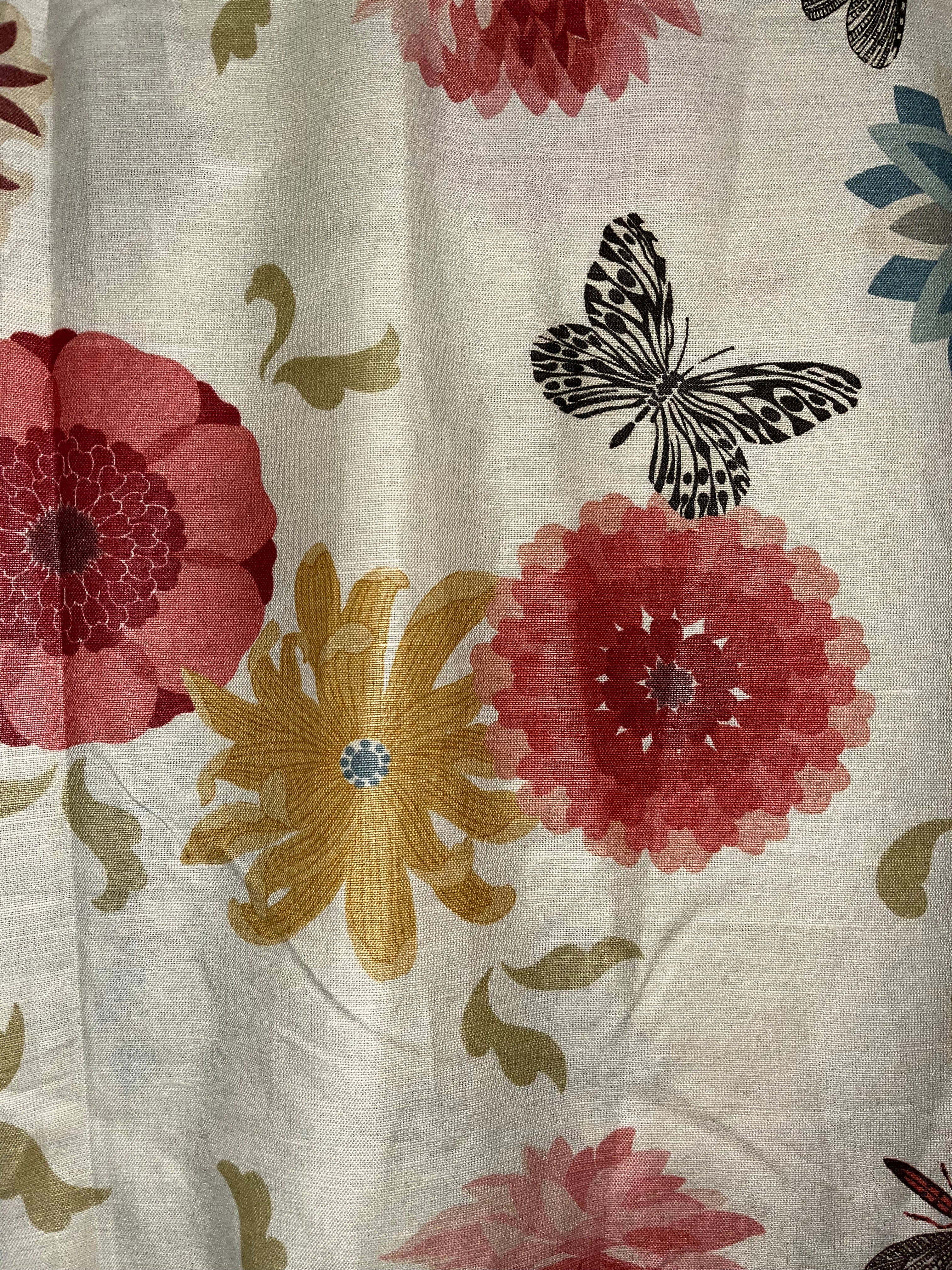 Floral and butterfly pattern on fabric